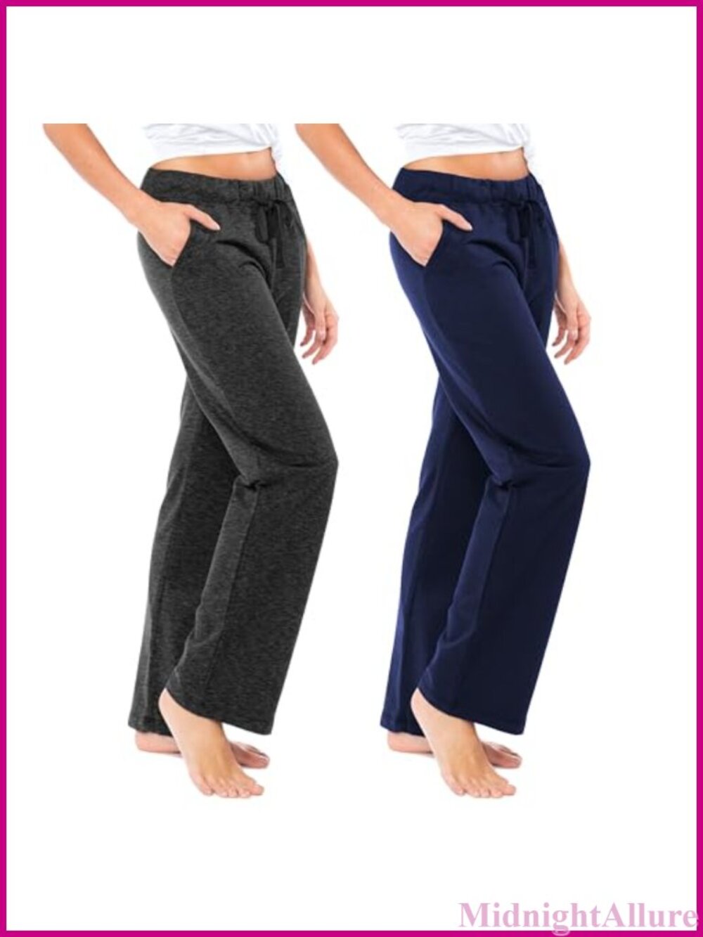 Women's French Terry Cotton Drawstring Lounge Pants Casual Sweatpants